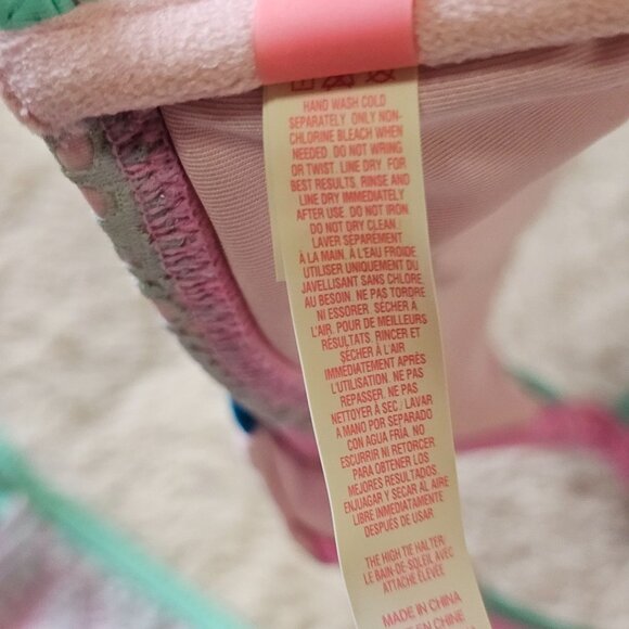 Victorias Secret Mermaid Ombre Pastel Lace Triangle Bikini Set Multicolor 34D M - Picture 10 of 11